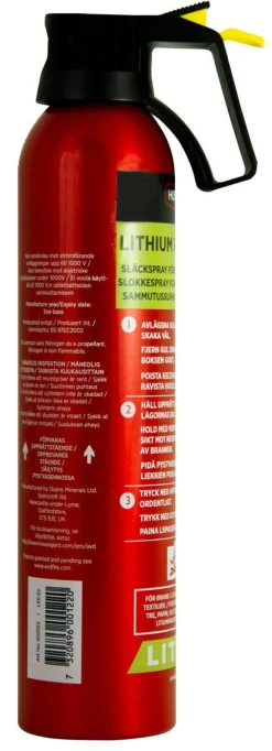 Släckspray Housegard AVD Lith-EX för brand i batterier