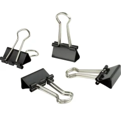 Små pappersklämmor metall svart 19 mm 40-pack