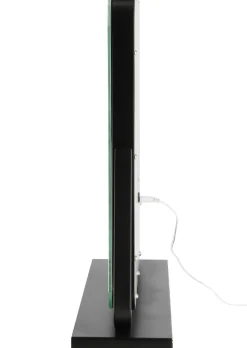 Sminkspegel med LED-belysning, svart, 52 x 44 cm