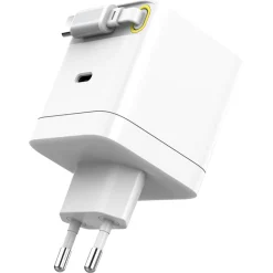 Snabbladdare 65 W med indragbar USB-C-kabel, vit