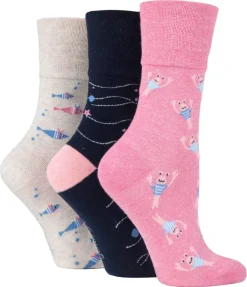 SockShop Gentle Grip damstrumpor, 37-42, 3-pack