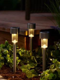 Solcellslampa markspjut för rabatt och gång, 3-pack