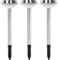 Solcellslampa trädgård med markspjut 30 cm, 3-pack