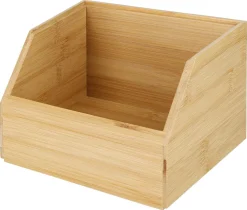 Stapelbar förvaringslåda bambu, 1-pack