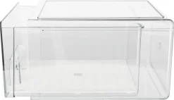 Stapelbar kylskåpsförvaring med låda, transparent