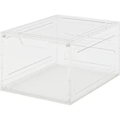 Stapelbar skolåda med dörr, transparent plast, 2-pack