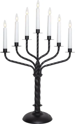Star Trading Bore adventsljusstake LED, svart metall