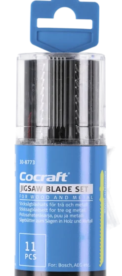 Sticksågsblad Cocraft, sortiment