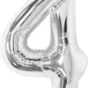 Stor sifferballong silver 82 cm, 0-9, 1-pack