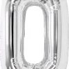 Stor sifferballong silver 82 cm, 0-9, 1-pack