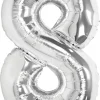 Stor sifferballong silver 82 cm, 0-9, 1-pack