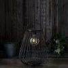 Stor solcellskorg Northlight ljuslykta, svart 43 cm