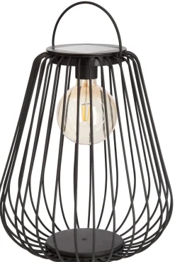 Stor solcellskorg Northlight ljuslykta, svart 43 cm