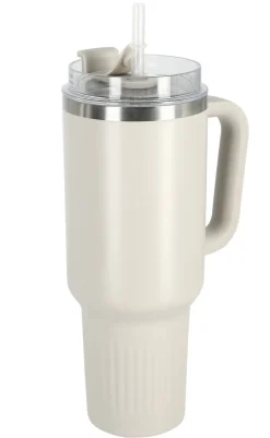 Stor termosmugg med sugrör, 1,2 liter