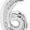 Stor sifferballong silver 82 cm, 0-9, 1-pack