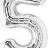 Stor sifferballong silver 82 cm, 0-9, 1-pack