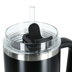 Stor termosmugg med sugrör, 1,2 liter