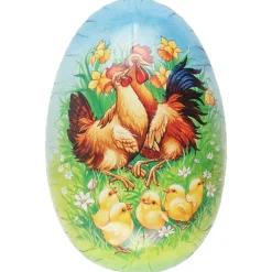 Stort påskägg papper, med klassiska påskmotiv, 30 cm