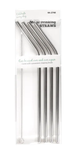 Sugrör i metall, 4-pack