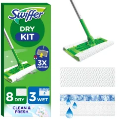 Swiffer Sweeper Startkit med mopp, 8 torra och 3 våta dukar