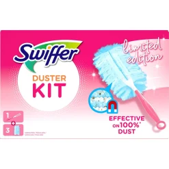 Swiffer Duster Kit dammvippa och 3 refiller, Rosa Bandet