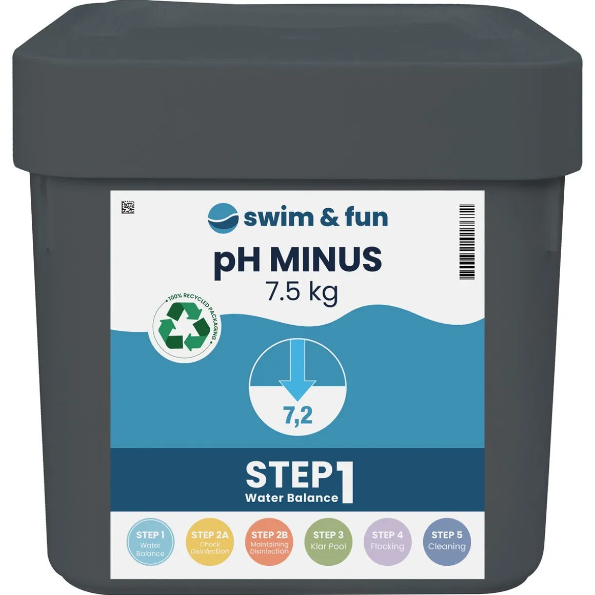Swim & Fun pH-Minus medel för pool, 7,5 kg