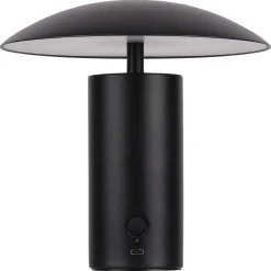 Tage laddningsbar bordslampa metall svart, 20 cm, Northlight