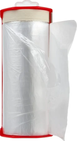 Täckplast med tejp, maskering på rulle, 2,7 x 17 m