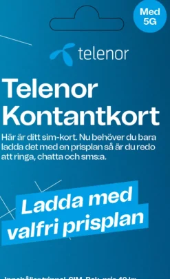 Telenor kontantkort 5G valfri prisplan