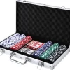 Texas Hold’em Pokerset med väska, 300 marker