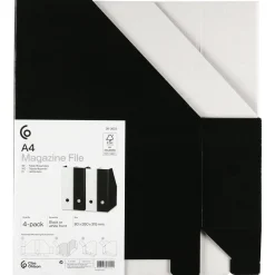 Tidskriftssamlare A4 kartong, stående, 80 mm, 4-pack