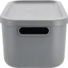 Tidy förvaringslåda med lock, återvunnen plast, grå