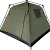 Tält 4 personer Quick-up, 2,4 × 2,1 m, grön