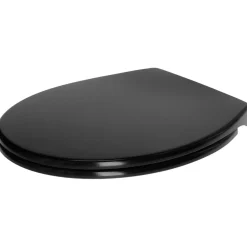Toalettsits mjukstängande svart, duroplast