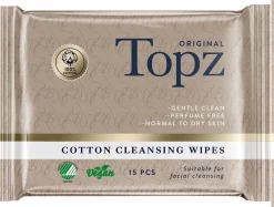 Topz Beauty rengöringsservetter för ansikte, 15-pack