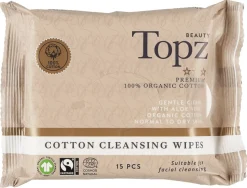 Topz Beauty rengöringsservetter för ansikte, 15-pack