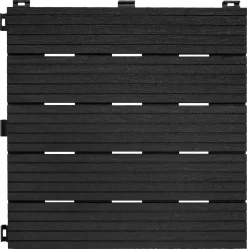 Trall balkong plast, grå golvplattor, 4-pack
