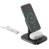 Trådlös magnetisk Qi2 laddare iPhone och AirPods, svart