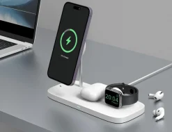 Trådlös Qi2 laddare 3-i-1 för iPhone, magnetisk, 15 W