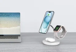 Trådlös Qi2 laddare 3-i-1 för iPhone, magnetisk, 15 W
