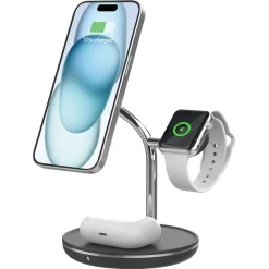 Trådlös Qi2 laddare 3-i-1 för iPhone, magnetisk, 15 W