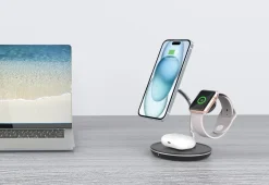 Trådlös Qi2 laddare 3-i-1 för iPhone, magnetisk, 15 W