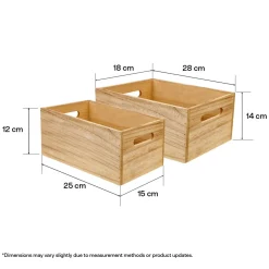 Trälådor med handtag, 2-pack