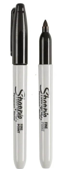 Tuschpennor Sharpie Svart Fine, 2-pack