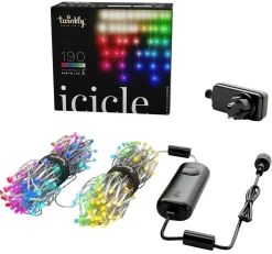 Twinkly Icicle RGB+W LED 5 m istappsslinga utomhus / inomhus.