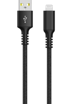 Tygklädd USB-A till Lightning laddkabel för iPhone 3m Clas Ohlson