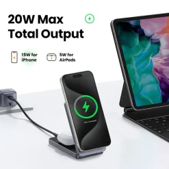 Ugreen 2-in-1 MagSafe trådlös laddare, 15 W
