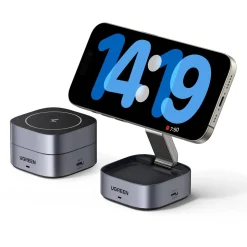 Ugreen 2-in-1 Qi2 trådlös laddare vikbar, 15 W