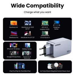 Ugreen Nexode Pro USB-C laddare 100 W 3 portar, GaN