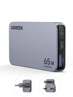 Ugreen Nexode Pro USB-C reseladdare 65 W, 3 portar